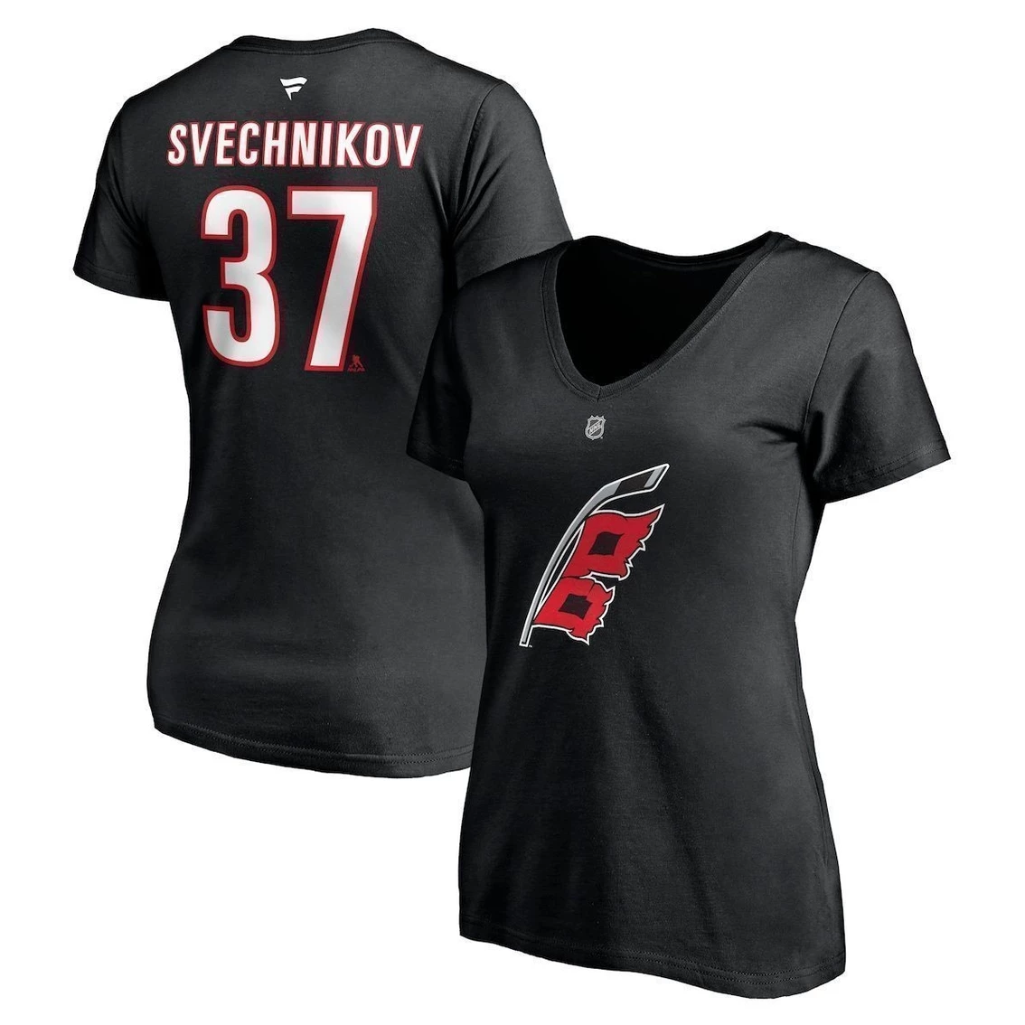 New 🧨 Women's Fanatics Branded Andrei Svechnikov Black Carolina Hurricanes Alternate Authentic Stack Name & Number V-Neck T-Shirt ✔️ 3 New 🧨 Women's Fanatics Branded Andrei Svechnikov Black Carolina Hurricanes Alternate Authentic Stack Name & Number V-Neck T-Shirt ✔️