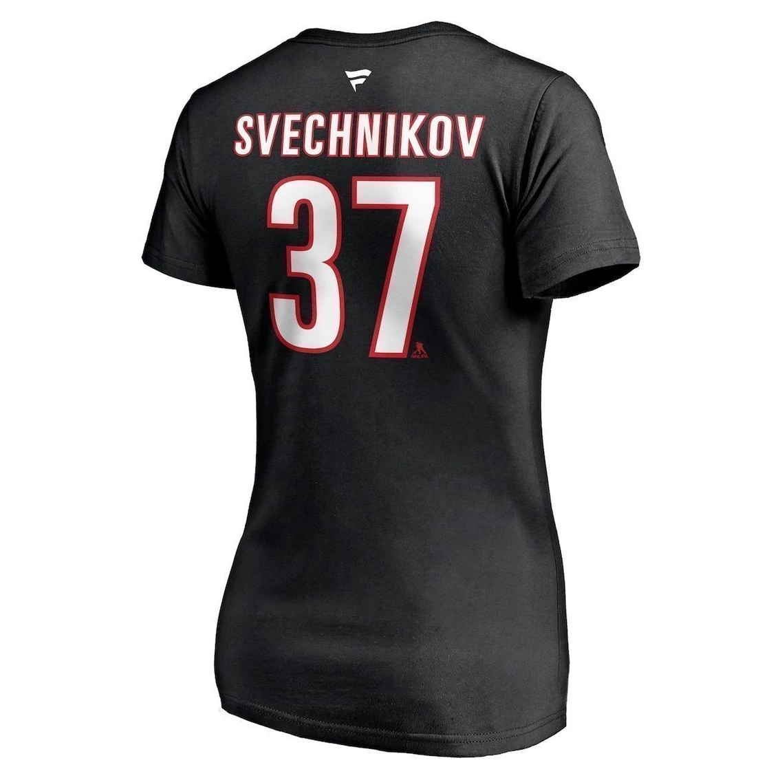 New 🧨 Women's Fanatics Branded Andrei Svechnikov Black Carolina Hurricanes Alternate Authentic Stack Name & Number V-Neck T-Shirt ✔️ 6 New 🧨 Women's Fanatics Branded Andrei Svechnikov Black Carolina Hurricanes Alternate Authentic Stack Name & Number V-Neck T-Shirt ✔️ - Image 4
