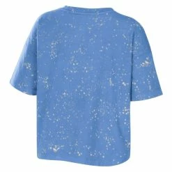 Best deal 🌟 Women's WEAR By Erin Andrews Carolina Blue North Carolina Tar 👠 Heels Bleach Wash Splatter Notch Neck T-Shirt 😀 -women‘s clothing store unnamed file 881