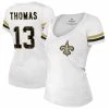 Brand new 🤩 Majestic Threads 👩 Women's Fanatics Branded Michael Thomas White New Orleans Saints Fashion Player Name & Number V-Neck T-Shirt 🎉 -women‘s clothing store unnamed file 894