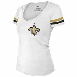 Brand new 🤩 Majestic Threads 👩 Women's Fanatics Branded Michael Thomas White New Orleans Saints Fashion Player Name & Number V-Neck T-Shirt 🎉 -women‘s clothing store unnamed file 896