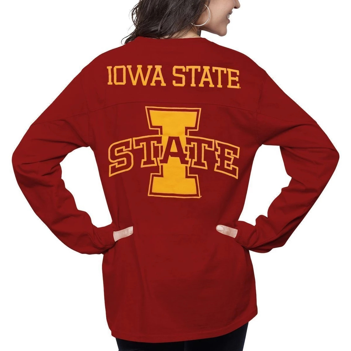 Discount π― Women's Pressbox Cardinal Iowa State Cyclones Fight Song The Big π Shirt Oversized Long Sleeve T-Shirt π€© 3 Discount π― Women's Pressbox Cardinal Iowa State Cyclones Fight Song The Big π Shirt Oversized Long Sleeve T-Shirt π€©