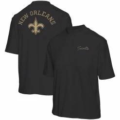 Hot Sale 🥰 Women's Junk Food Black New Orleans Saints Half-Sleeve Mock Neck T-Shirt ✨ -women‘s clothing store unnamed file 922