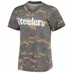 Coupon 👏 Women's Majestic Threads T.J. Watt Camo Pittsburgh Steelers Name & Number V-Neck Tri-Blend T-Shirt ✨ -women‘s clothing store unnamed file 941