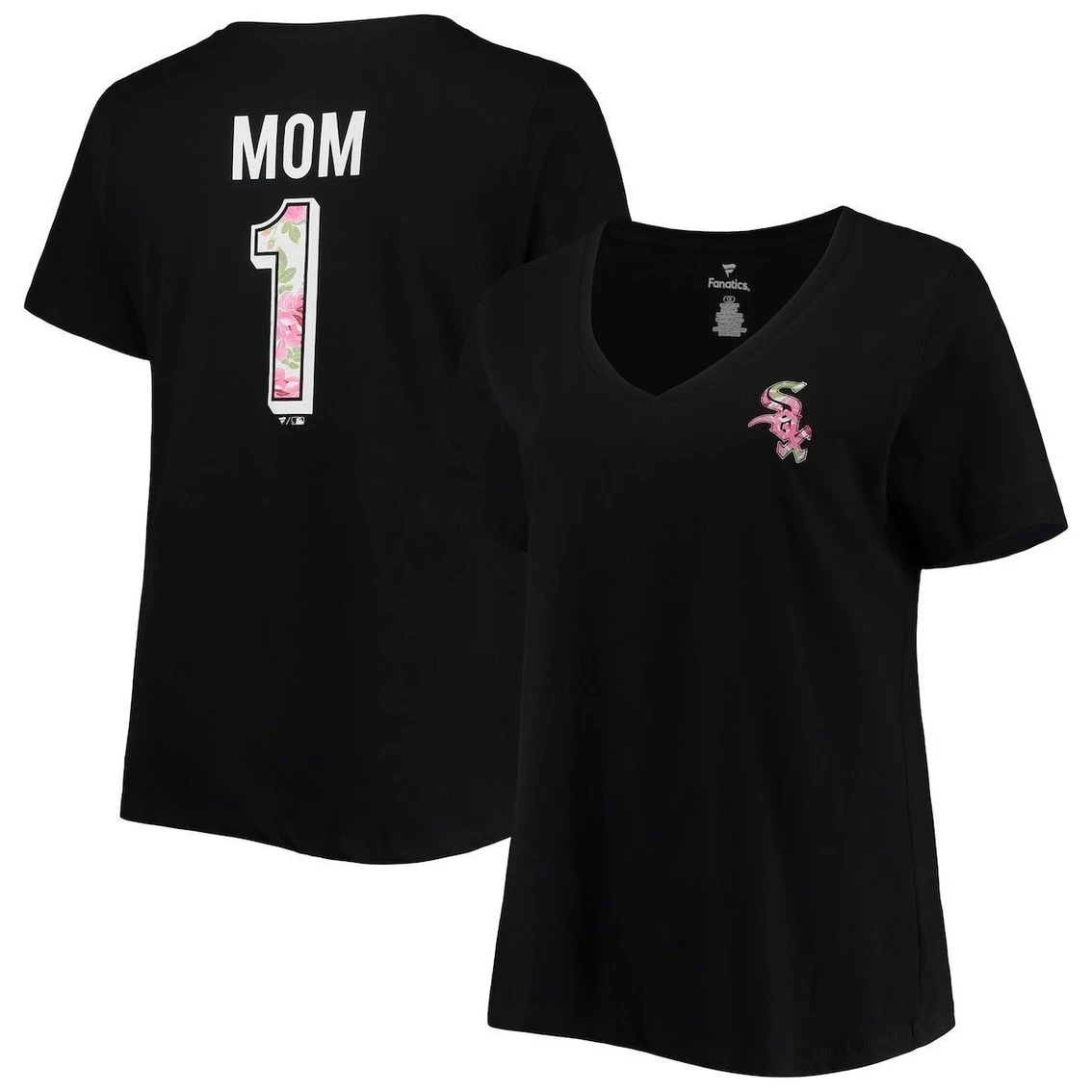 Flash Sale π₯ Profile π© Women's Black Chicago White Sox Plus Size #1 Mom 2-Hit V-Neck T-Shirt π 4 Flash Sale π₯ Profile π© Women's Black Chicago White Sox Plus Size #1 Mom 2-Hit V-Neck T-Shirt π - Image 2
