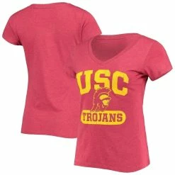 Best Pirce ✨ Women's Colosseum Cardinal USC Trojans Core Playbook Pillbox V-Neck T-Shirt 🛒