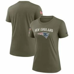 Promo 👏 Women's Nike Olive New England Patriots 2022 Salute To Service Legend T-Shirt 🧨